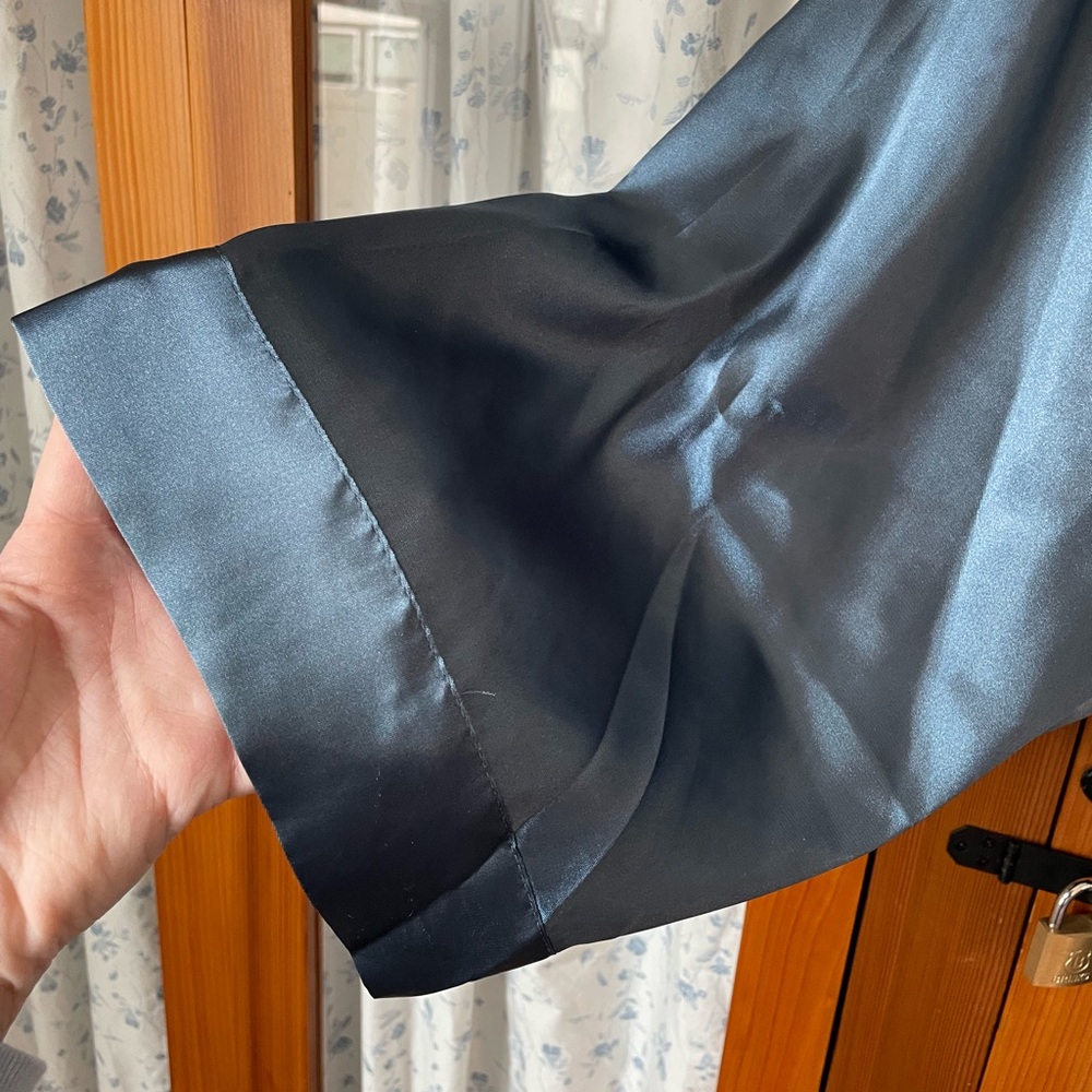DB Studio Dusty Blue Satin Robe - Picture 2 of 5